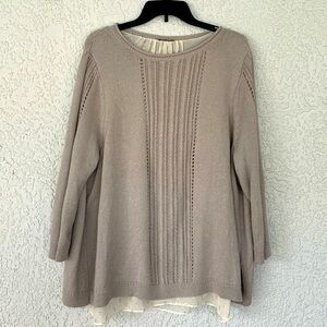 Lucky Brand sweater with lurex thread and open back size 3X